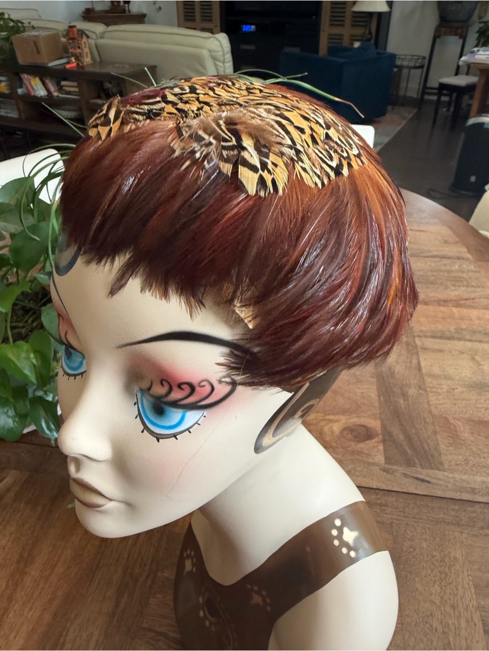 VTG Women’s Genuine Pheasant Feathered Mid Century Fascinator Pillbox Hat